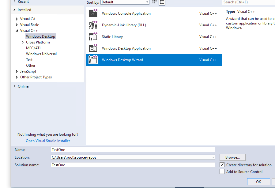 Visual Studio Windows desktop application (Visual C++) LNK2019 error -  Abort, Retry, Fail?